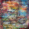 The Lake Size 100×110 Materials used Various on traditional tent fabric