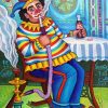 Clown's Break Dimensions: 100×70 Materials used: Oil on canvas