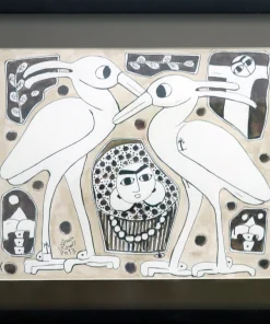 Cattle Egret - Dimensions 63×54 Materials used: Special paints