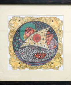 The Boat, the Man, and the Woman Materials Used: Special paints Dimensions: 50×50