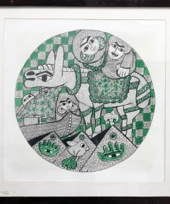 Egypt: Impressions of the Village - Materials used: Green and white Dimensions: 75×75
