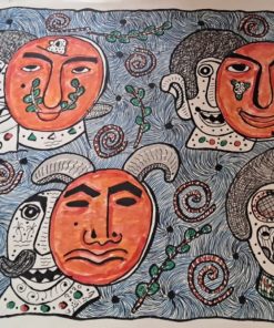 Sold - Artwork Name: Masks Materials Used: Special Colors Dimensions: 60×75